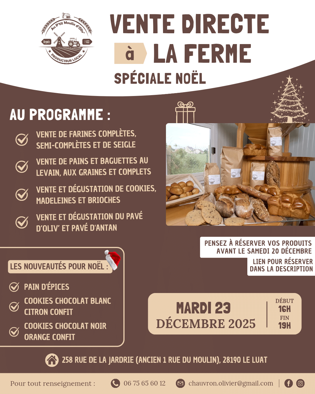 affiche pour porte ouverte du 23 decembre 25